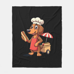 Funny Dachshund Dog Weenie Sausage Hotdog Sandwich Fleece Blanket