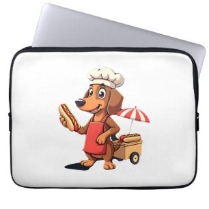 Funny Dachshund Dog Weenie Sausage Hotdog Sandwich Laptop Sleeve