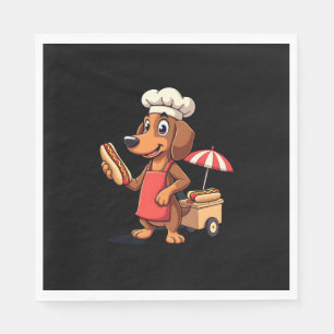 Funny Dachshund Dog Weenie Sausage Hotdog Sandwich Napkin