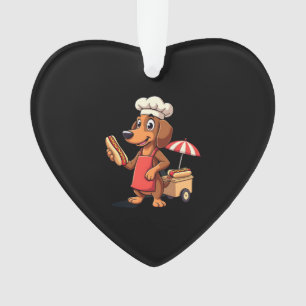 Funny Dachshund Dog Weenie Sausage Hotdog Sandwich Ornament