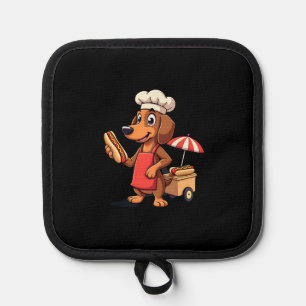 Funny Dachshund Dog Weenie Sausage Hotdog Sandwich Pot Holder