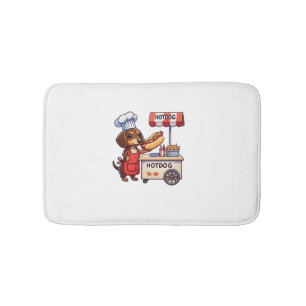 Funny Dachshund Dog Weiner Sausage Hotdog Sandwich Bath Mat