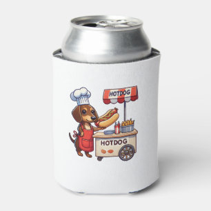 Funny Dachshund Dog Weiner Sausage Hotdog Sandwich Can Cooler