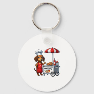 Funny Dachshund Dog Weiner Sausage Hotdog Sandwich Key Ring