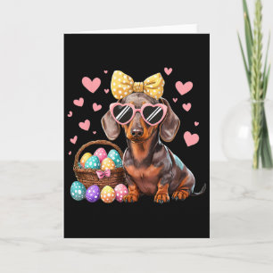 Funny Dachshund Easter Shirt Wiener Dog Egg Hunt T Card