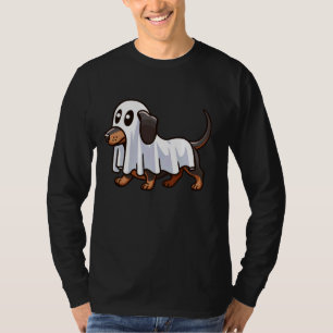 Funny Dachshund Ghost Halloween Costume Boys Girls T-Shirt
