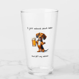 Funny Dachshund Glass