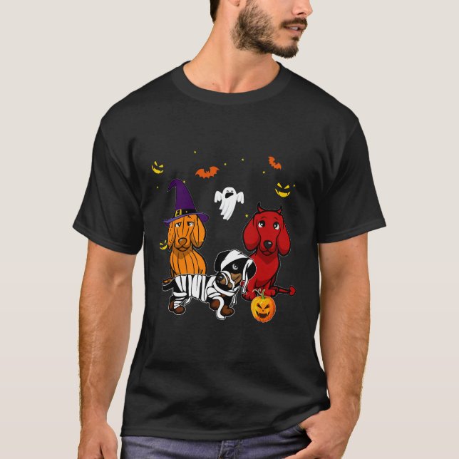 Funny Dachshund Halloween Costumes Dachshund Lover T-Shirt (Front)