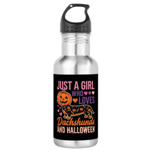 Funny Dachshund Halloween Pumpkin Dog Lover 532 Ml Water Bottle