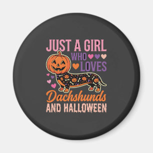 Funny Dachshund Halloween Pumpkin Dog Lover Magnet