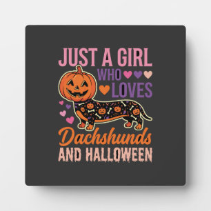 Funny Dachshund Halloween Pumpkin Dog Lover Plaque