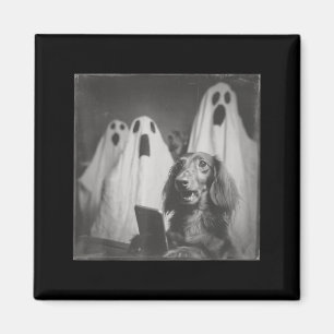 Funny Dachshund Haunted Selfie Halloween Spooky Magnet