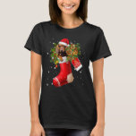 Funny Dachshund In Sock Christmas Santa Hat Xmas D T-Shirt<br><div class="desc">Funny Dachshund In Sock Christmas Santa Hat Xmas Dog</div>