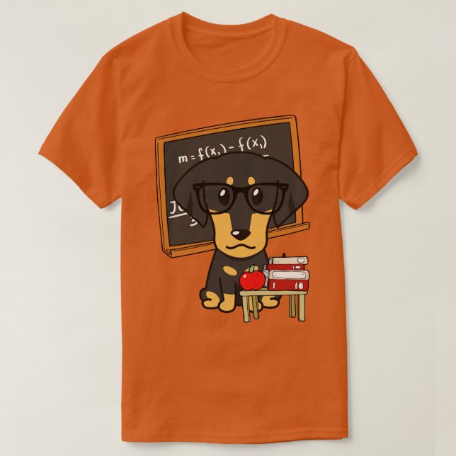 Funny dachshund is teaching T-Shirt (Design Front)