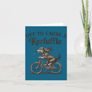 Funny dachshund kerfuffle chaos wiener dog vintage card