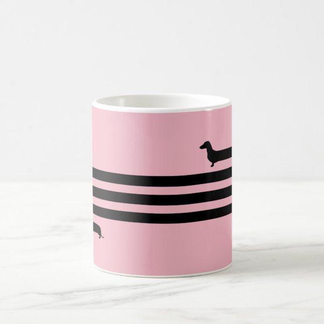 Funny dachshund mug black and pink (Center)