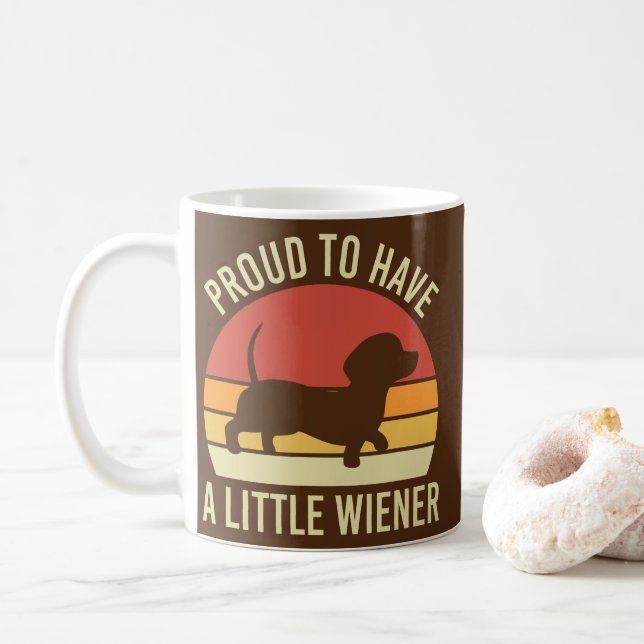 Funny Dachshund Mum Proud to Have a Little Wiener Coffee Mug (With Donut)