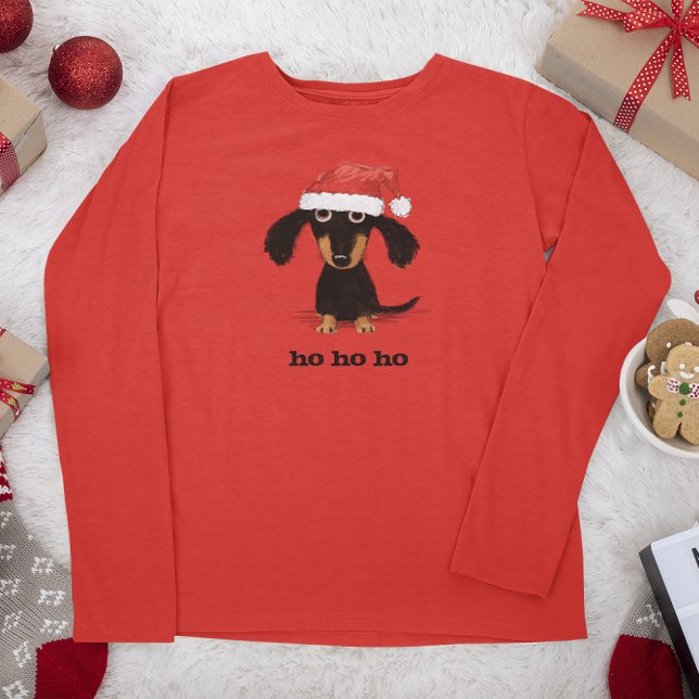 Funny Dachshund Santa Clause Holiday Wiener Dog T-Shirt (Creator Uploaded)