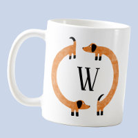 Funny Dachshund Sausage Dog Monogram
