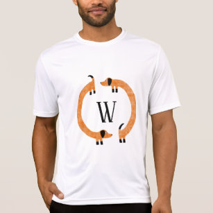 Funny Dachshund Sausage Dog Monogram T-Shirt