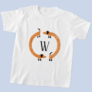 Funny Dachshund Sausage Dog Monogram T-Shirt