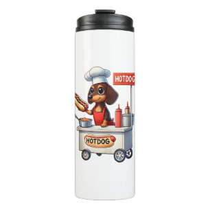 Funny Dachshund Sausage Dog Weenie Hotdog Sandwich Thermal Tumbler