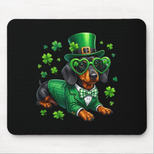 Funny dachshund shamrock st patricks day irish dog mouse pad
