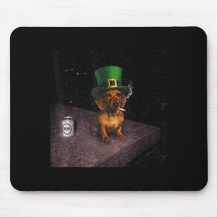 Funny dachshund smoking meme gen z dog meme mouse pad