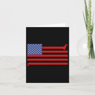 Funny Dachshund Usa Flag 4th Of July Patriotic Dox Card