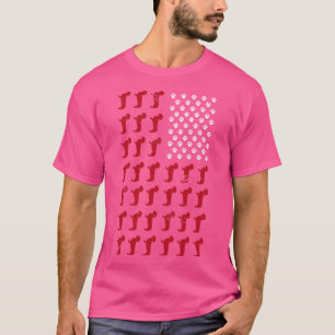 Funny Dachshund USA Flag Animal Wiener Dog T-Shirt