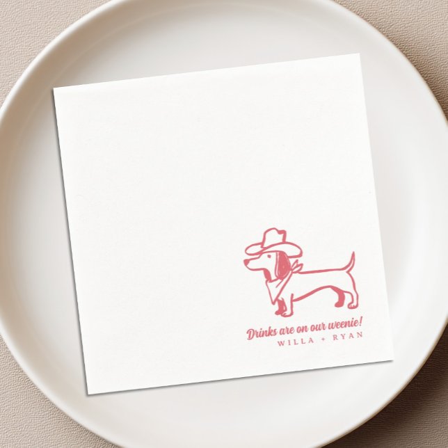 Funny Dachshund Wedding Napkin (Creator Uploaded)