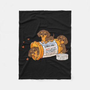 Funny Dachshund Weenie Anti Depressant Zoo Mom Dad Fleece Blanket