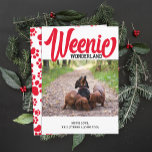 Funny Dachshund Weenie Dog Christmas Custom Photo Holiday Card<br><div class="desc">Spread holiday cheer with our Funny Dachshund Weenie Dog Christmas Custom Photo Holiday Card, designed for the ultimate pet-loving, humour-filled holiday message. This card is perfect for dog lovers who want to feature their cute puppy picture in a personalised and festive way. With its horizontal dog photo layout and traditional...</div>
