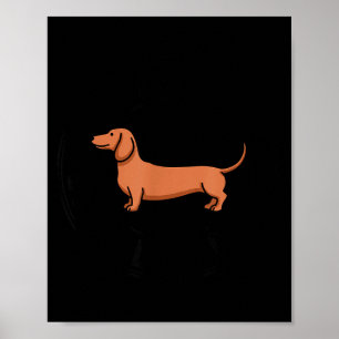 Funny dachshund weiner long dog club sausage breed poster