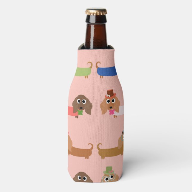 Funny Dachshunds Bottle Cooler (Bottle Front)