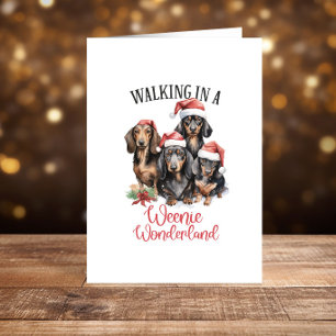 Funny Dachshunds Dogs Christmas Happy Holidays Holiday Card