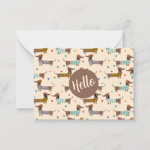 Funny Dachshunds in Hats and Sweaters Card