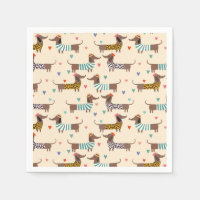 Funny Dachshunds in Hats and Sweaters