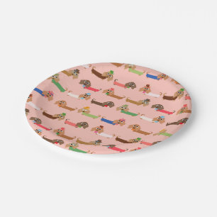 Funny Dachshunds Paper Plate
