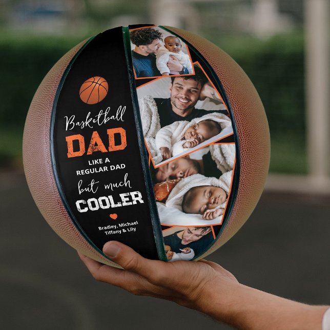 Funny Dad 4 Photo Keepsake Basketball (Creator Uploaded)