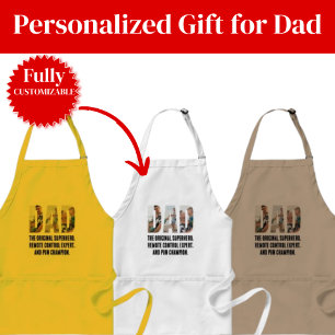 Funny Dad Apron – Superhero & Pun Champion