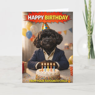 Funny Dad Birthday Card Dog Favourite Child