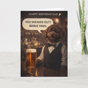 Funny Dad Birthday Card Dog Pub Joke Cockapoo
