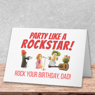 Funny Dad Birthday Vegetable Rock Lover Music Card