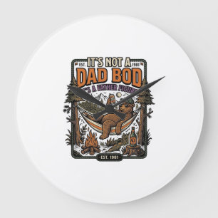 Funny Dad Bod Bear Camping Father Figure Shirt_1 Large Clock