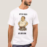 Funny Dad Bod design-"My Six Packs Are Long Gone" T-Shirt<br><div class="desc">Embrace the dad bod and ditch the gym guilt with this hilarious t-shirt birthday card (or sticker, shirt, mug – you name it). Featuring a proud, chubby cartoon guy standing over a pile of empty beer cans, this design reads: "MY SIX PACK IS LONG GONE" – because laughter burns more...</div>