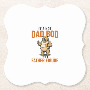Funny Dad Bod Father Figure Bear Beer Shirt_1 Paper Coaster