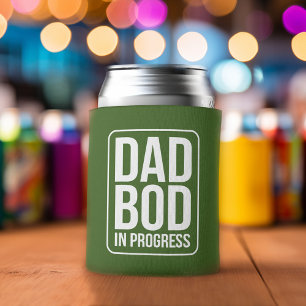 Funny Dad Bod in Progress Humour Fathers Day Can Cooler