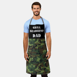 Funny Dad Camoflage Camo Grill Seargent Apron