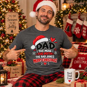 Funny Dad Christmas Bad Jokes Appreciation Gift T-Shirt